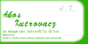 akos kutrovacz business card